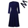 Women's Plus Size Elegant Pleated Dress - Solid Color, African Design, New Style