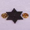 Western Hexagon Abzeichen Emaille Anstecknadel Cowboy Accessoire Brosche Vintage Stil Schmuck