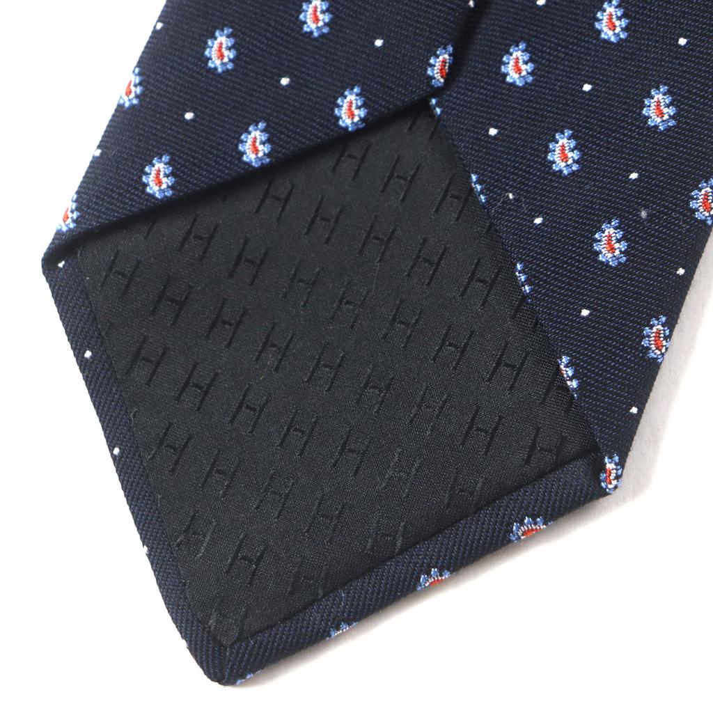 Pristine HERMES tie Cravat Paisley Dot silk mens 349289T Used