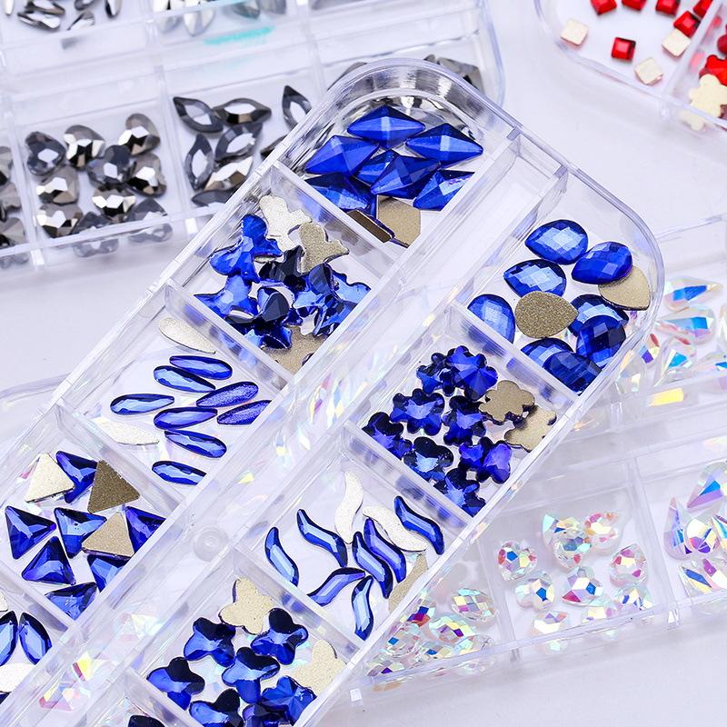 Direct Supply Of 12 Boxes Of Nail Diamonds, Special-Shaped Diamond Set Of 120 Pieces, And A Box Of Nail Diy Jewelry Accessories.