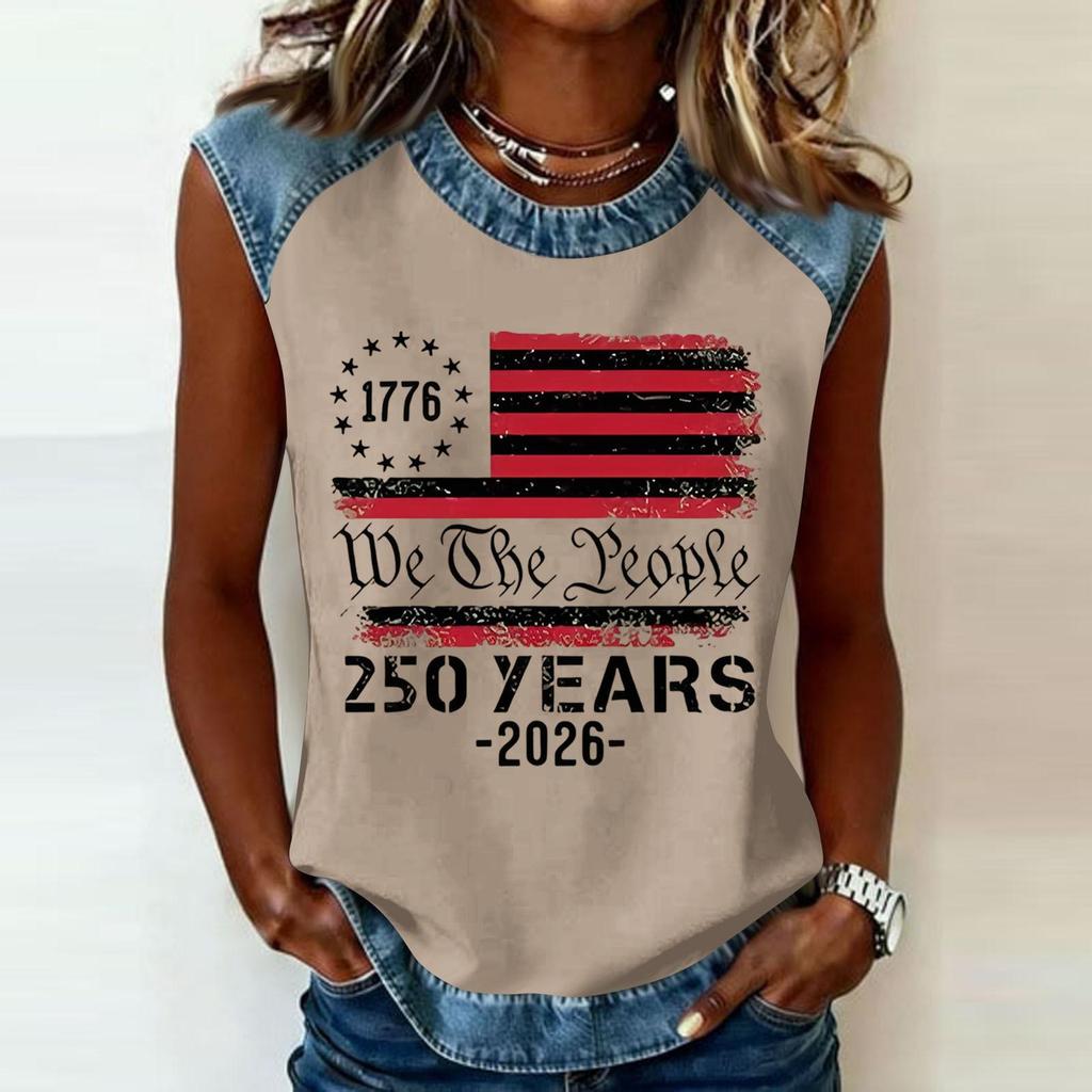 Women's Casual Round Neck Pullover Printed T-Shirt Top