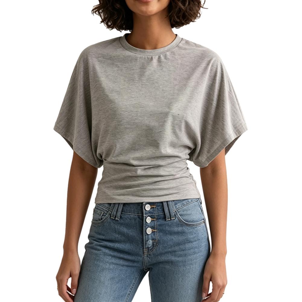 Women s Round-Neck Short-Sleeve Summer T-Shirt,Simple,Loose Fit 5XL