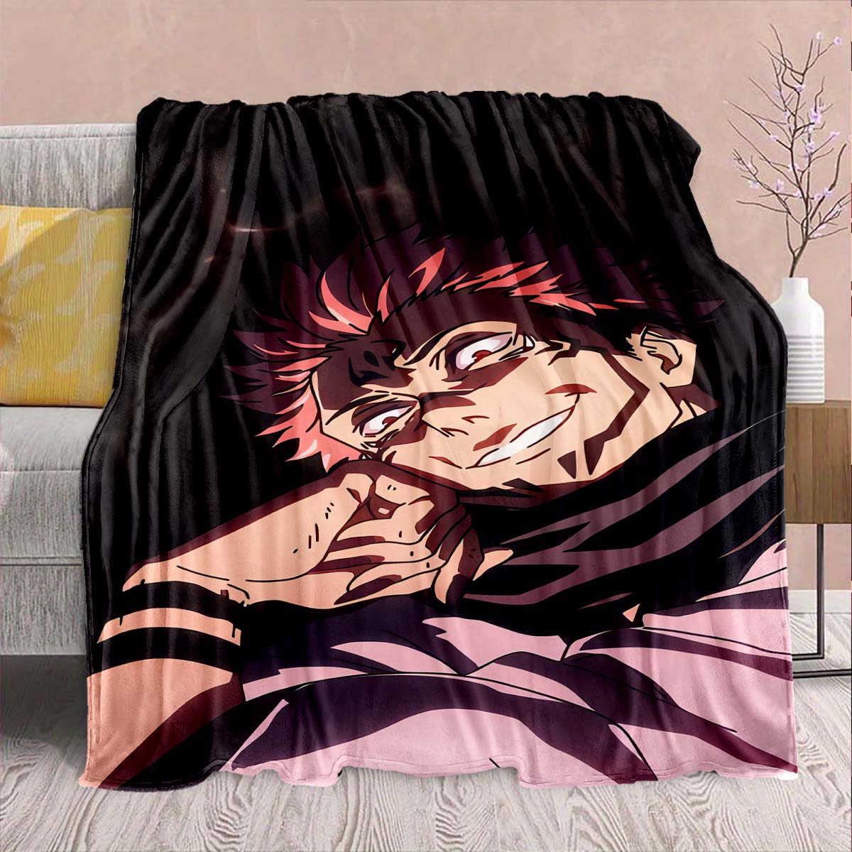 

Jujutsu Kaisen Flannel Throw Blanket Cozy Warm Ultra Soft Lightweight Sofa Bed Home Decor -QJY 75x90cm