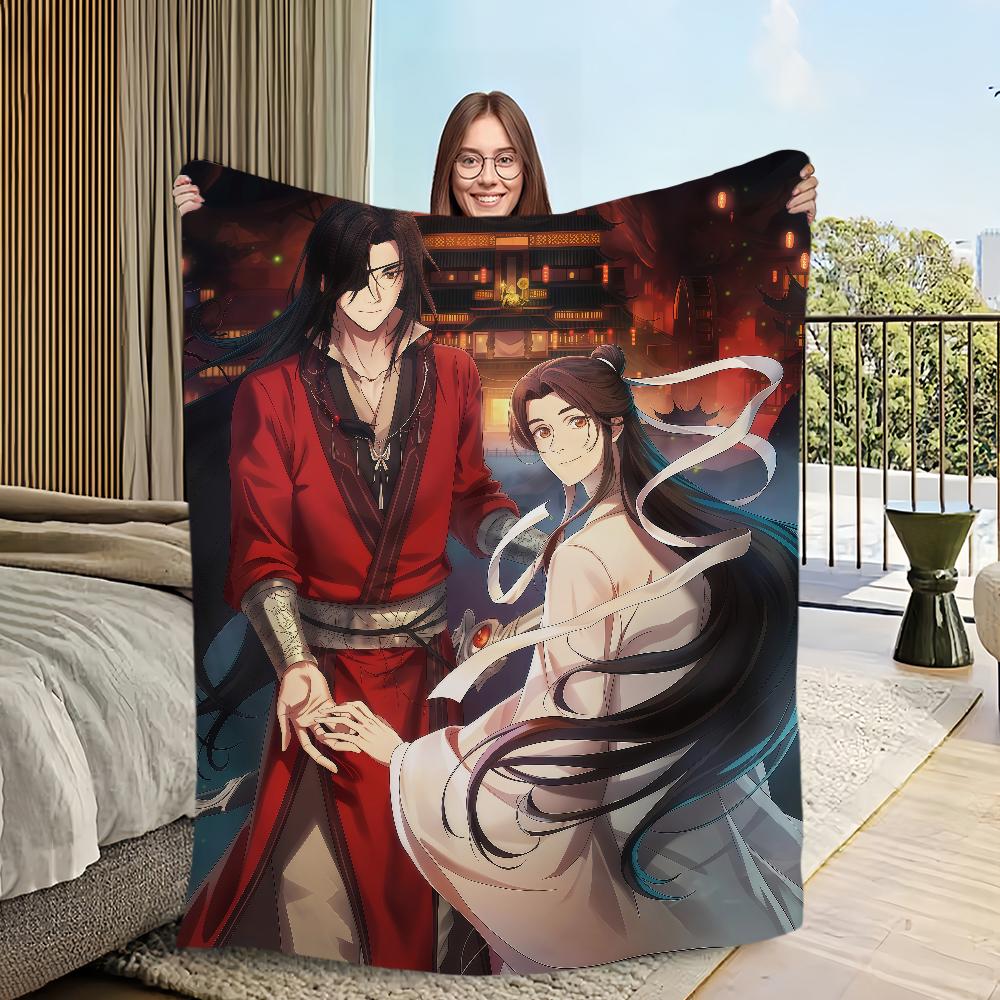 Anime Fanart Heaven Officials Blessing Blanket Flannel Warm Soft Plush Blanket Sofa Living Room Hogar Bedroom Travel Gift Home