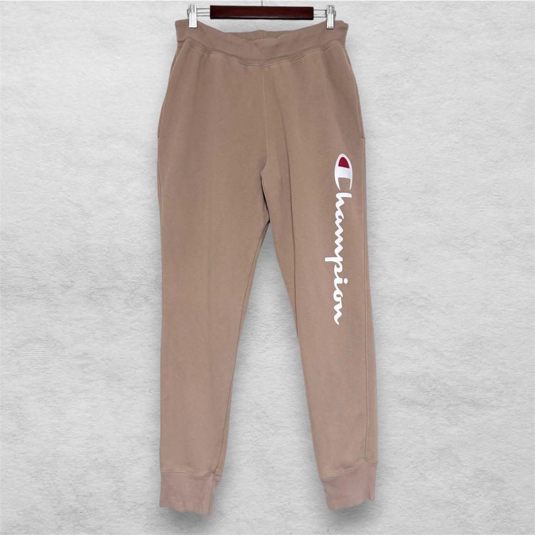 Used Champion Reverse Weave Sweat Pants Rib Rib L Beige Rare