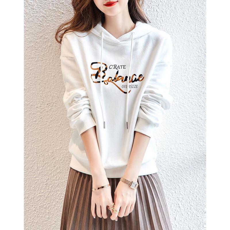 Demana Women s Warm Fleece Hooded Letter Sweatshirt S