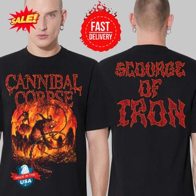 Cannibal Corpse Turneu Nord-American 2025 Scourge Of Iron Tricou Două Fețe