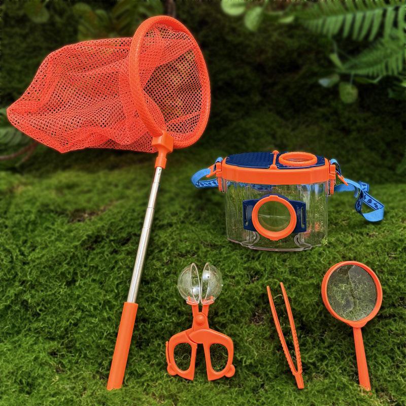 Kids' Outdoor Adventure Insect Observation Kit with Magnifying Glass, Butterfly Net, and Exploration Tools