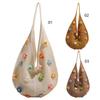 Damen Blume Gestrickte Umhängetasche Mode Tragetasche Handtasche Große Kapazität Sommer Strandtasche Lässige Oberhenkeltasche Outdoor Reisetasche