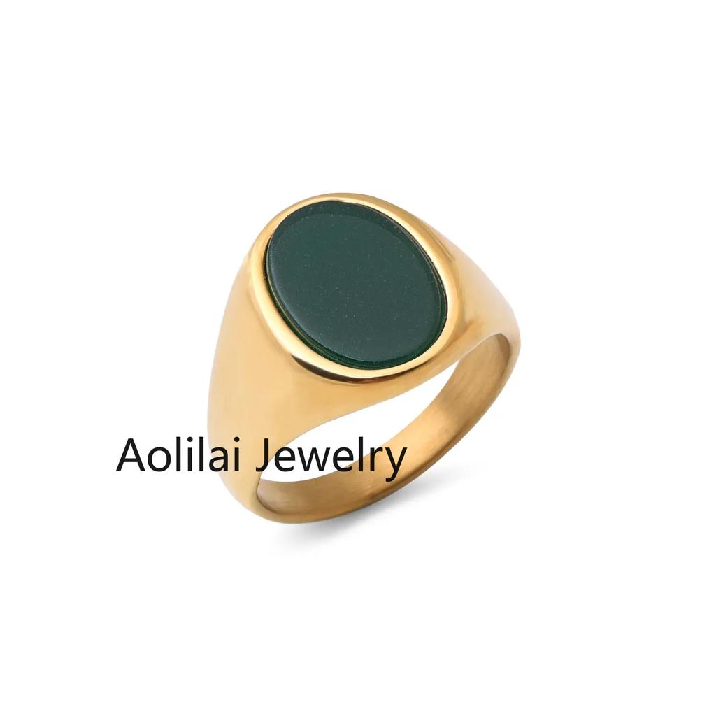 R3326 Men's/Women High Quality 316L Stainless Steel Onyx Rings