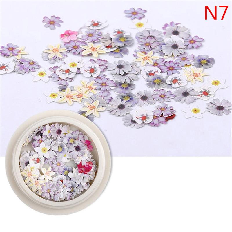 50 Pcs/Box Nail Art Charms Color Mixed Small Daisy Flower Rose Ultra Thin Wood Pulp Patch Diy Nail Art Jewelry Nail Accessories