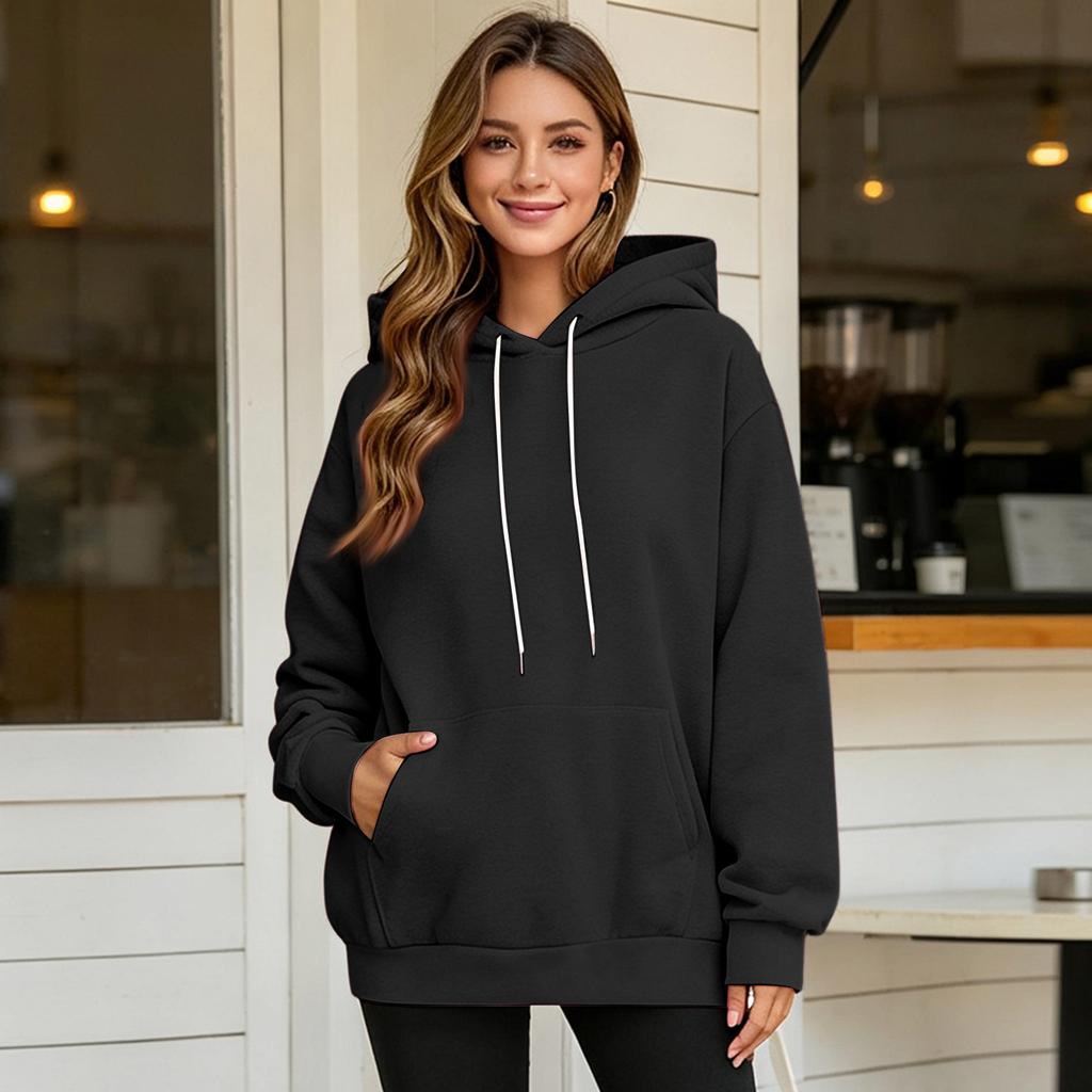 Damen Hoodie mit langen Ärmeln und Ohren-Design Gemütlicher Pullover