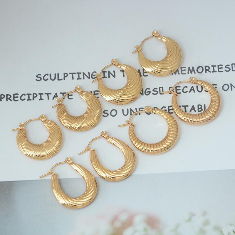 

Gold Titanium Steel U-Shaped Geometric Earrings - Women s High-End Fashion Accessory