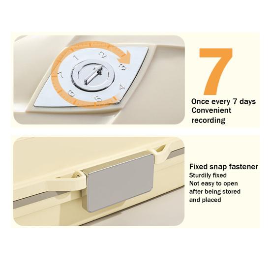 Pill Box with Sealing Ring And 7 Compartments Organizer Moisture Protection