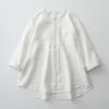 Linneskjorta med sjuärmar och krage för dam Vår och sommar Ny koreansk stil Mode Enkel Lös Elegant Casual Öppen Foder