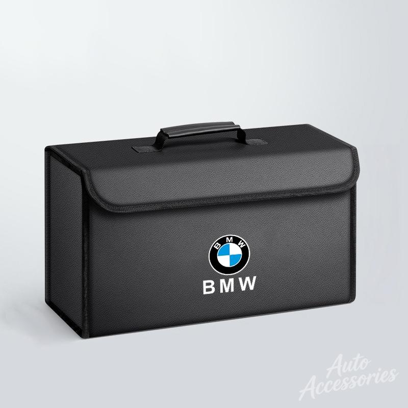 MLKL5 Carbon Fibre Car Trunk Travel Storage Box Large Storage Case For BMW E46 E90 E60 F30 F10 E39 E36 F20 E87 E90 E70 E91 E30 Sticker