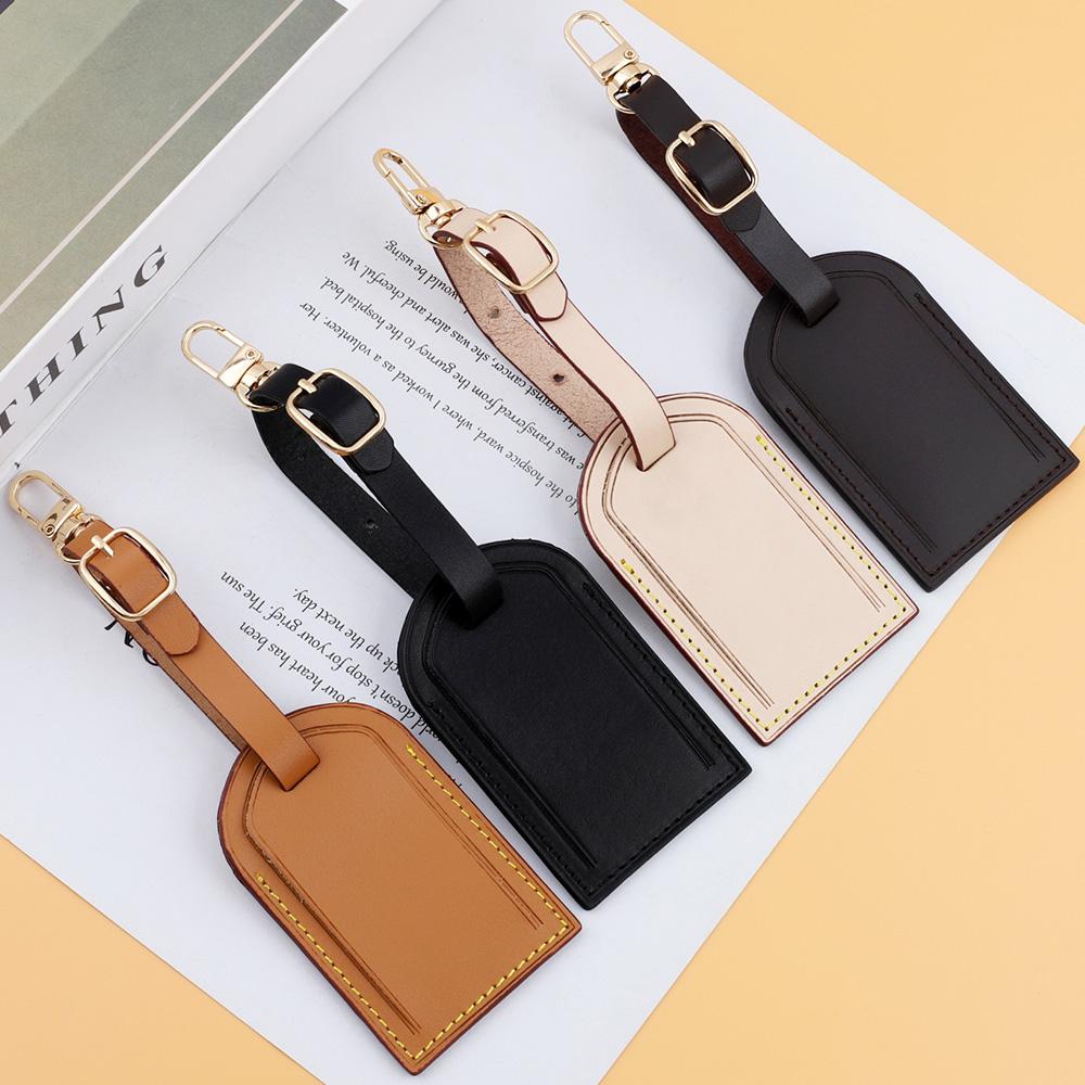 Leather Luggage Tag for Men Women Suitcase Labels Baggage Tote Bag Tag ID Tags Protective Cases Travel Bags Label Accessory