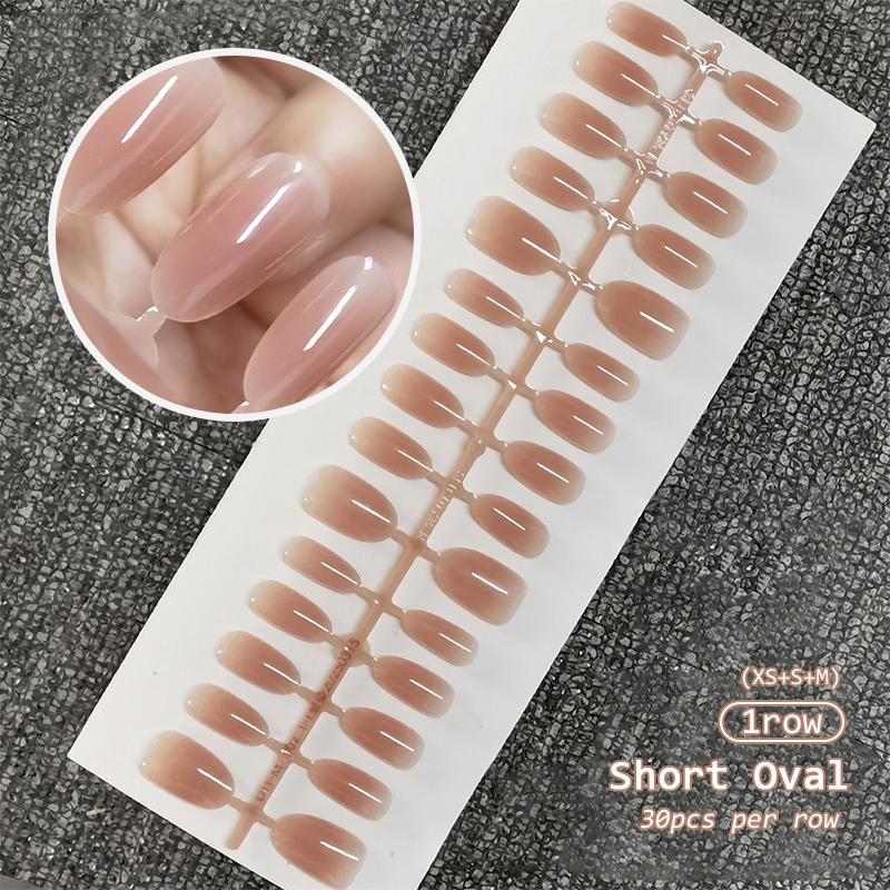30Pcs Minimalist French Nail Tip Fake Nail Fashion Wearable False Nails Simple Full Cover Press on Nails DIY Wear Nail Tool