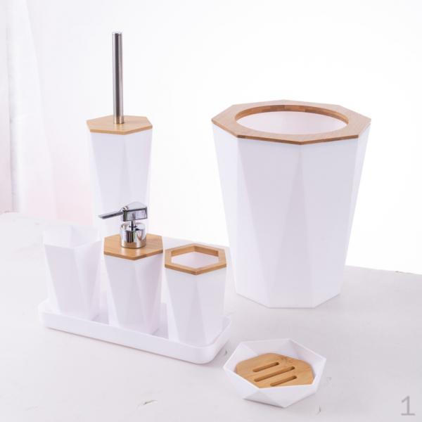 

Набор аксессуаров для ванной комнаты, 7 предметов, туалетная щетка, туалетный столик, держатель для зубных щеток, подарок на новоселье белый