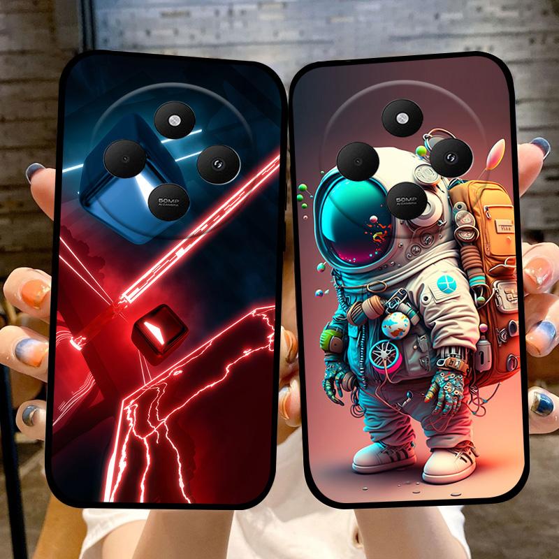 Für Redmi 14C 4G Weiche Hülle 14R Stilvolle Cartoon-Bemalte TPU-Silikon-Handyhülle Für Xiaomi Poco C75 4G 5G Stoßfeste Coque Hüllen