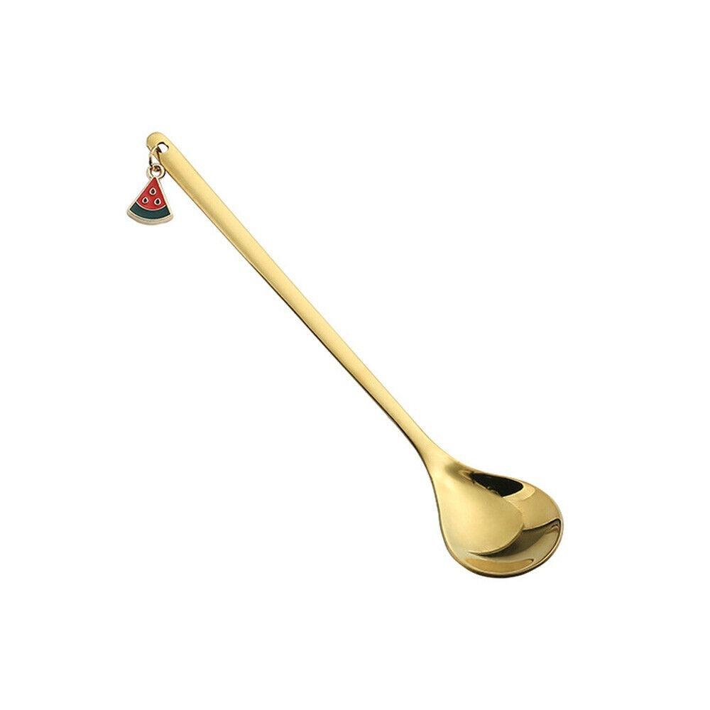 Golden Coffee Spoon Stainless Steel Tea Spoon Portable Stirring Spoon