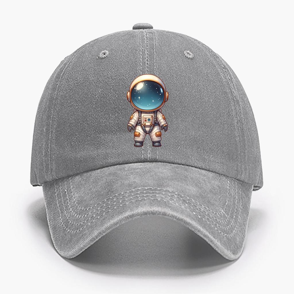 Chic Astronaut Print Women's Baseball Cap - Adjustable, Lightweight Cotton Sun Hat For Golf & Outdoor Activities, One Size Fits All