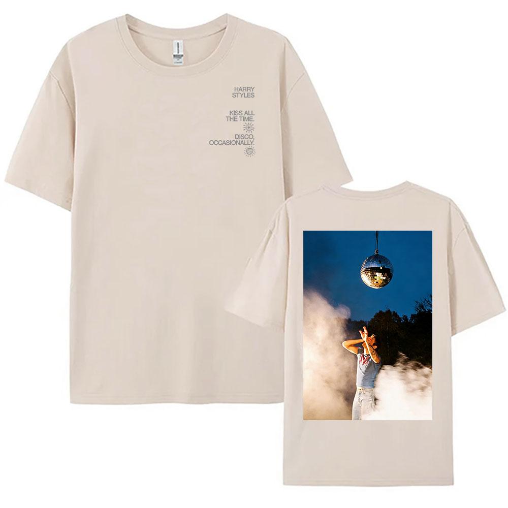 Album KISS ALL THE TIME DISCO OCCASIONALLY Print Tees Singer Harrystyles Design Graphic Tshirt Women Unisex Clothing Cotton Top