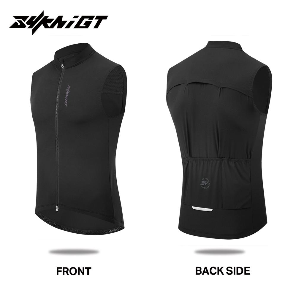 ZYKNIGT Cycling Vest, Unisex Cycling Jacket Windproof and Waterproof Cycling Jersey Double Zipper Sleeveless Cycling Top