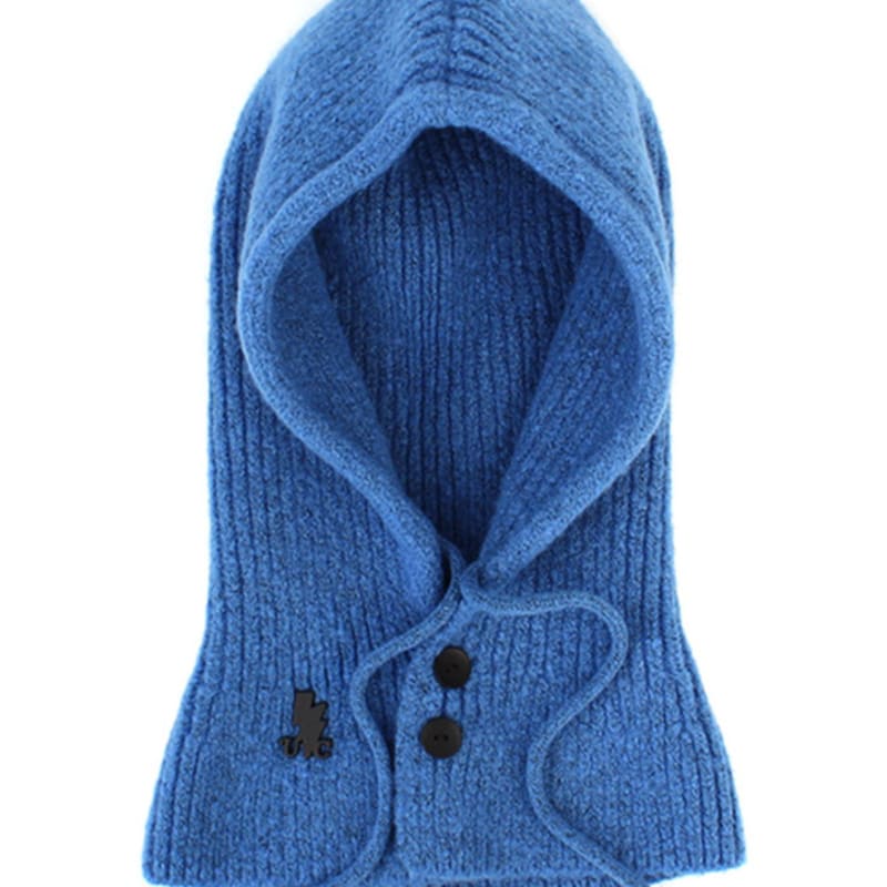 

Универсальная химическая шерстяная вязаная синяя открытая балаклава FREE