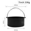 Sleek Black Carbon Steel Pan for 678Inch Round Cake for Air Fryer