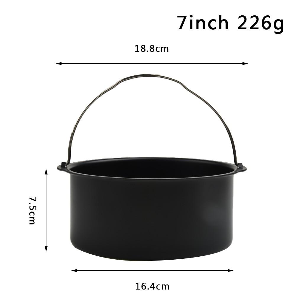 Sleek Black Carbon Steel Pan for 678Inch Round Cake for Air Fryer