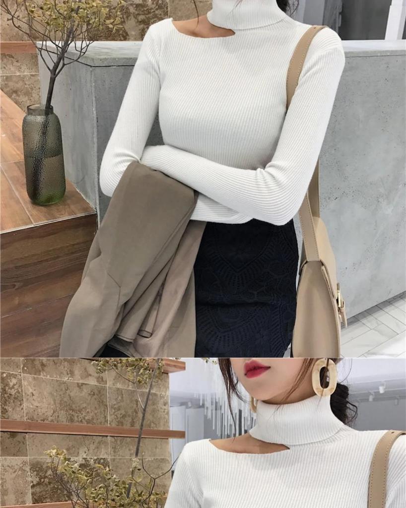 Women's Slim Korean Knitted Sweater - Versatile and Stylish for Autumn/Winter 2022