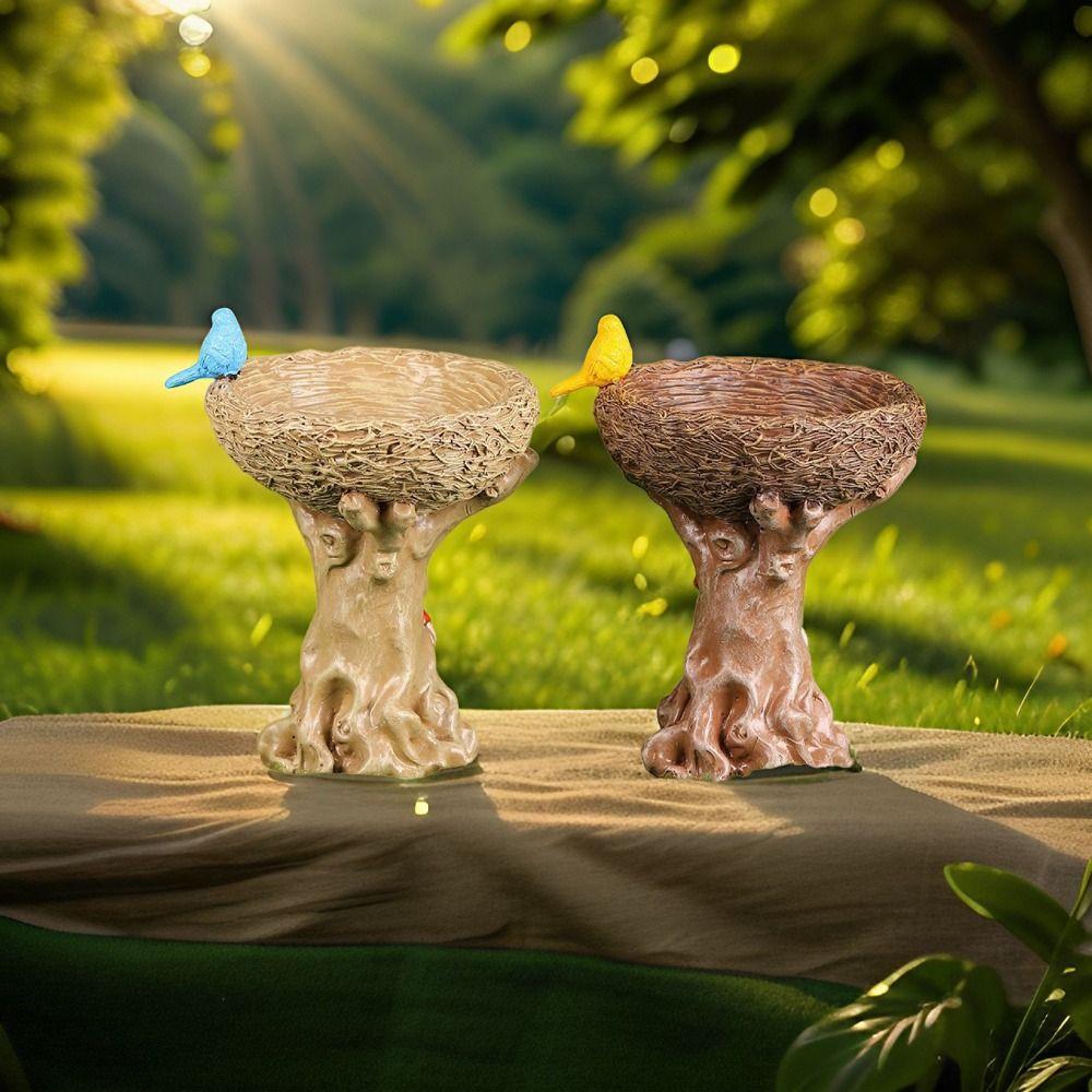 Resin Hummingbird Feeder Creative Bird Water Bowl Bird Raising Tool Bird Feeder Micro Landscape