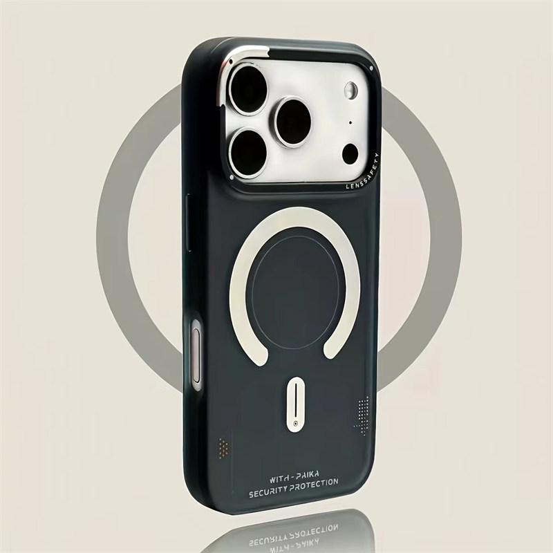 Luxury New Magnetic Sandblasted Semi Transparent Case for IPhone 17 Air 16 15 14 13 Pro Max Lens Protection Shockproof Cover