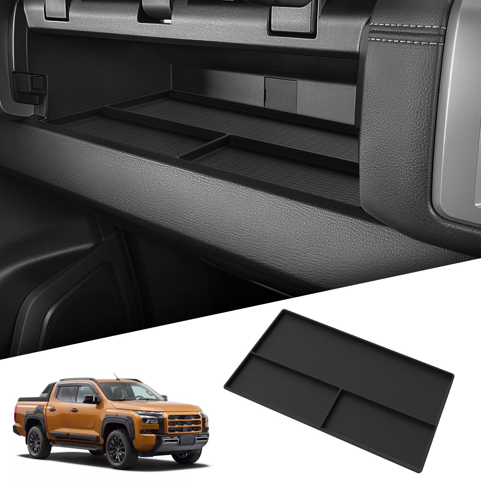 

для Mitsubishi L200/Triton 2025 2025 Ящик для хранения на приборной панели со стороны переднего пассажира, лоток, силиконовый органайзер, аксессуары для интерьера автомобиля, черный