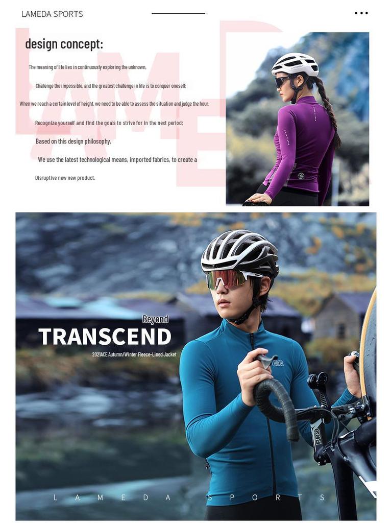 Lampada Italy Carvico Fleece Cycling Jersey - Unisex Long Sleeve, Warm Autumn/Winter