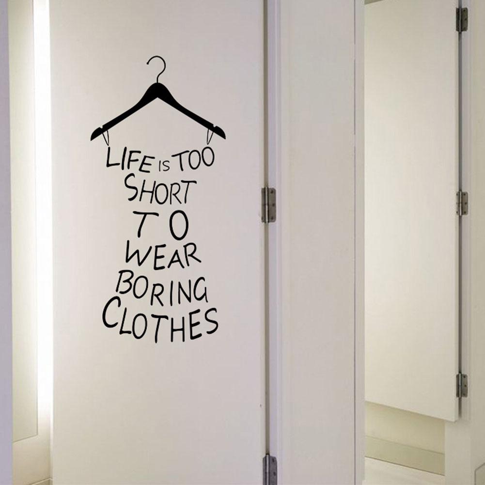 Life Is Too Short Fitting Room Wall Decal PVC Sticker Letter Words Decoration