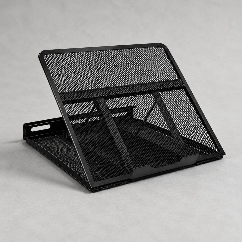 Metal Laptop Stand with Mesh Deck Foldable Height-Adjustable