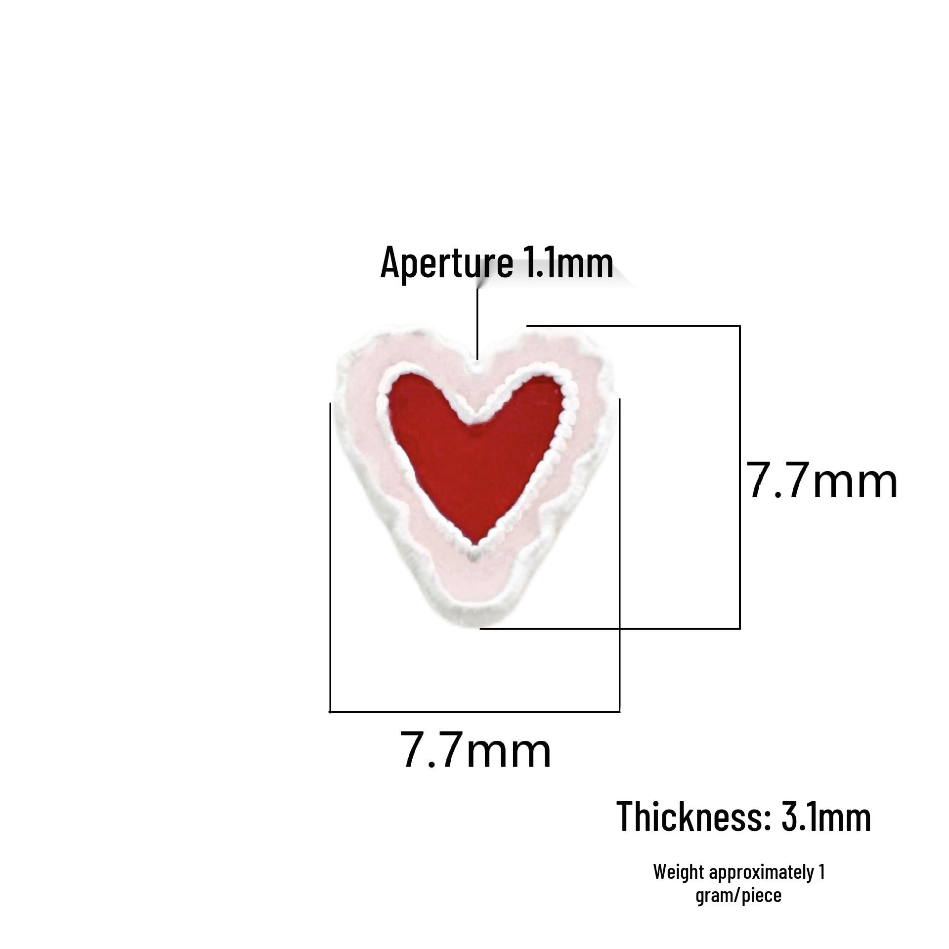 Sterling Silver Heart Drip Two-Color Spacer Beads for DIY Crystal Bracelet and Necklace Accessories Pure Silver 999