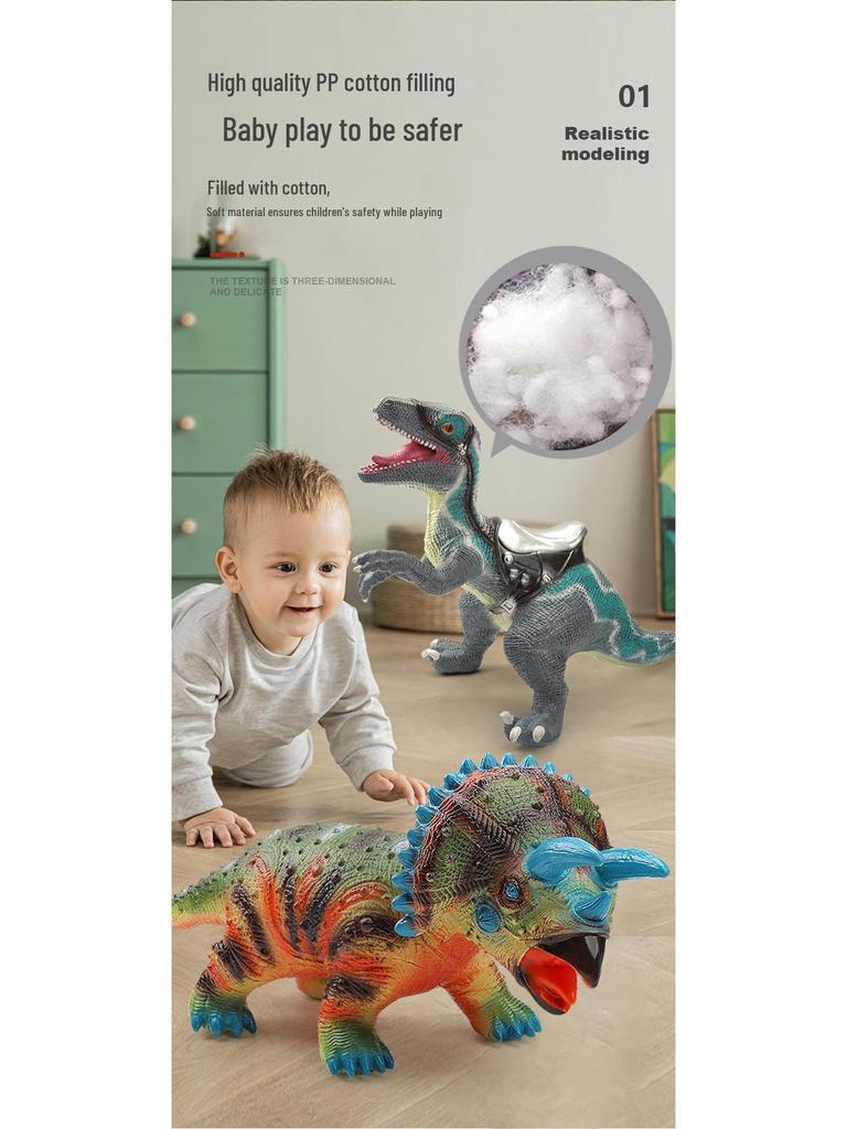 Large Soft Rubber Tyrannosaurus Rex Dinosaur Toy for Kids