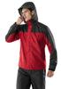 Tesla MES11 Rainsuit and Raincoat Size for Outdoor and Hiking Use Men's Set, Top Charcoal/Red, Bottom Charcoal, M,