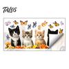 Non-damaging Glass Decal Cat Butterfly Static Sticker, Waterproof Animal Window Decoration Sticker Decal, Removable Pet for Bedroom Balcony