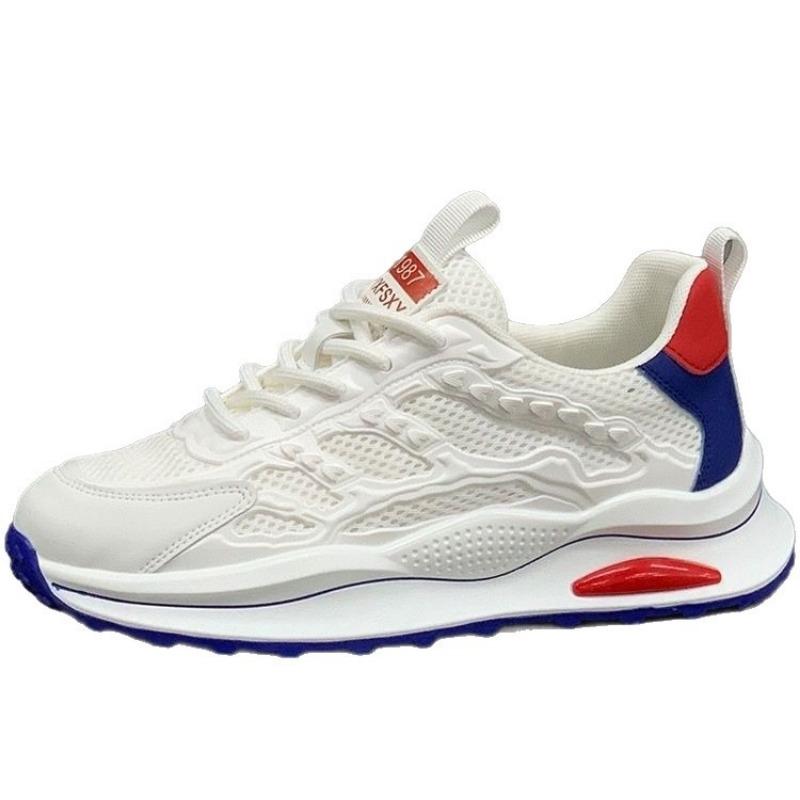 Summer new men's breathable mesh shoes hollow running shoes comfortable soft-soled trendy shoes thin mesh white shoes