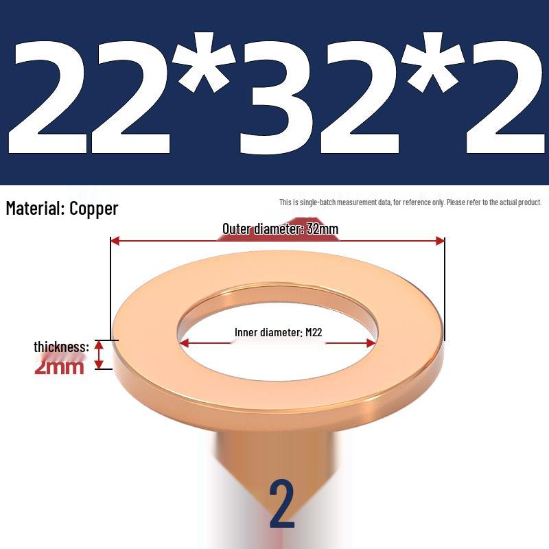 National Standard Red Copper Gasket Seal Ring and Flat Washer M3-M60mm for Marine Instruments
