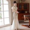 High-end Light Luxury Evening Dress 1011 New Niche Heavy Industry Banquet Performance Suit Senior Host Fishtail Dress