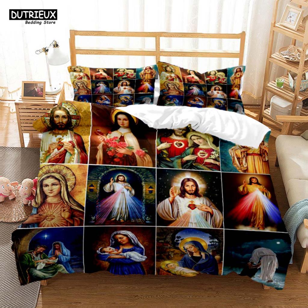 Bettdecke Gott Digitaldruck Polyester Bettwäsche-Sets Kinder Jungen Set Für Teenager Bettwäsche-Set Bett-Set Queen-Size Bettwäsche-Set
