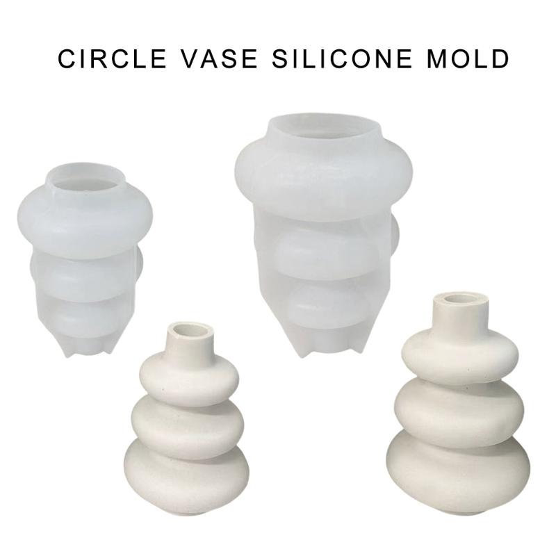 Handcraft Silicone Vase Maker Unique Wedding and Party Decoration Making Mould Round Floral Containers Making Mold