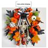Realistic Faux Maple Leaf Pumpkins Skull Branch Wreath Durability Waterproof Halloween Autumn Home Outdoor Decors