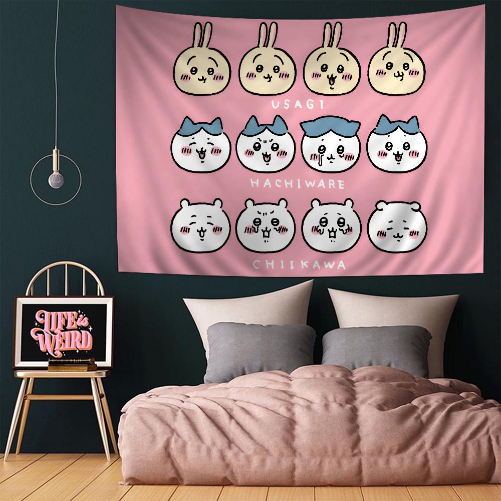 Каваи Усаги Хачиварэ Милый Чиикава Мультяшный Японское Аниме Гобелен Украшение Комнаты Домашний Декор Спальня Настенный Тканевый 29x37in