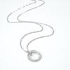 [Your and My Jewelry Box] WG-type Sterling Silver 925 Circle Motif Cubic Zirconia Diamond Triple Strand Necklace [Gift Wrapped] (Silver)
